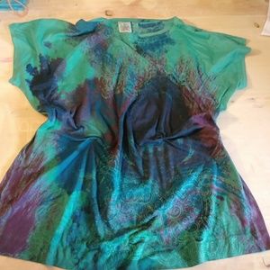 Peacock colord dolman sleeve t shit